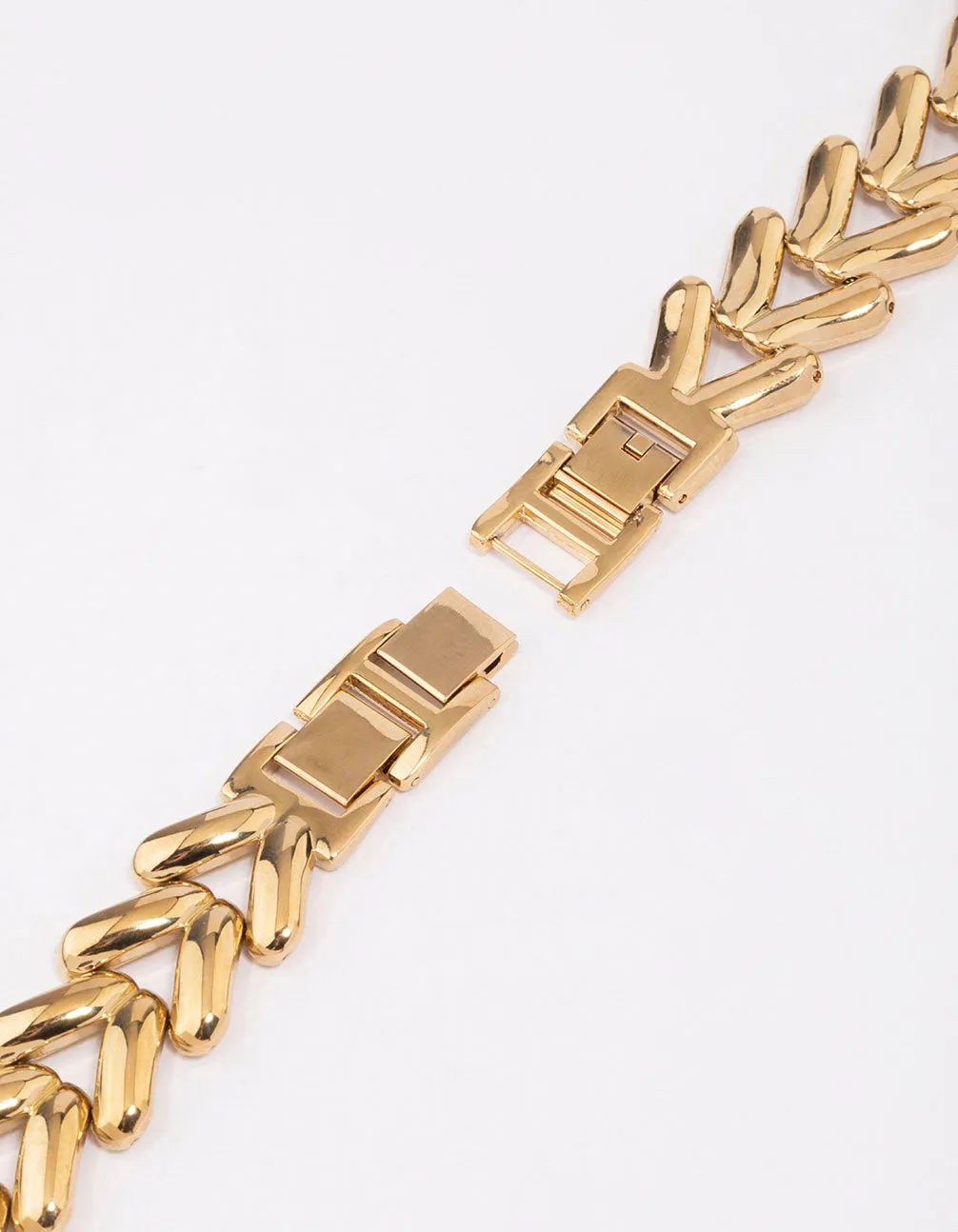 Gold Chunky Herringbone Chain Watch Band 38/40/41mm