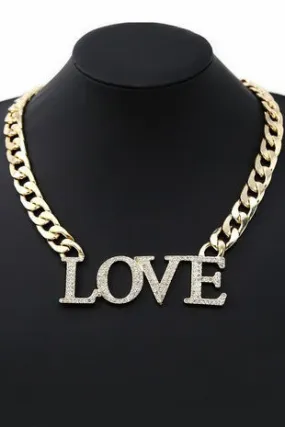 Gold Clear Love Necklace Set