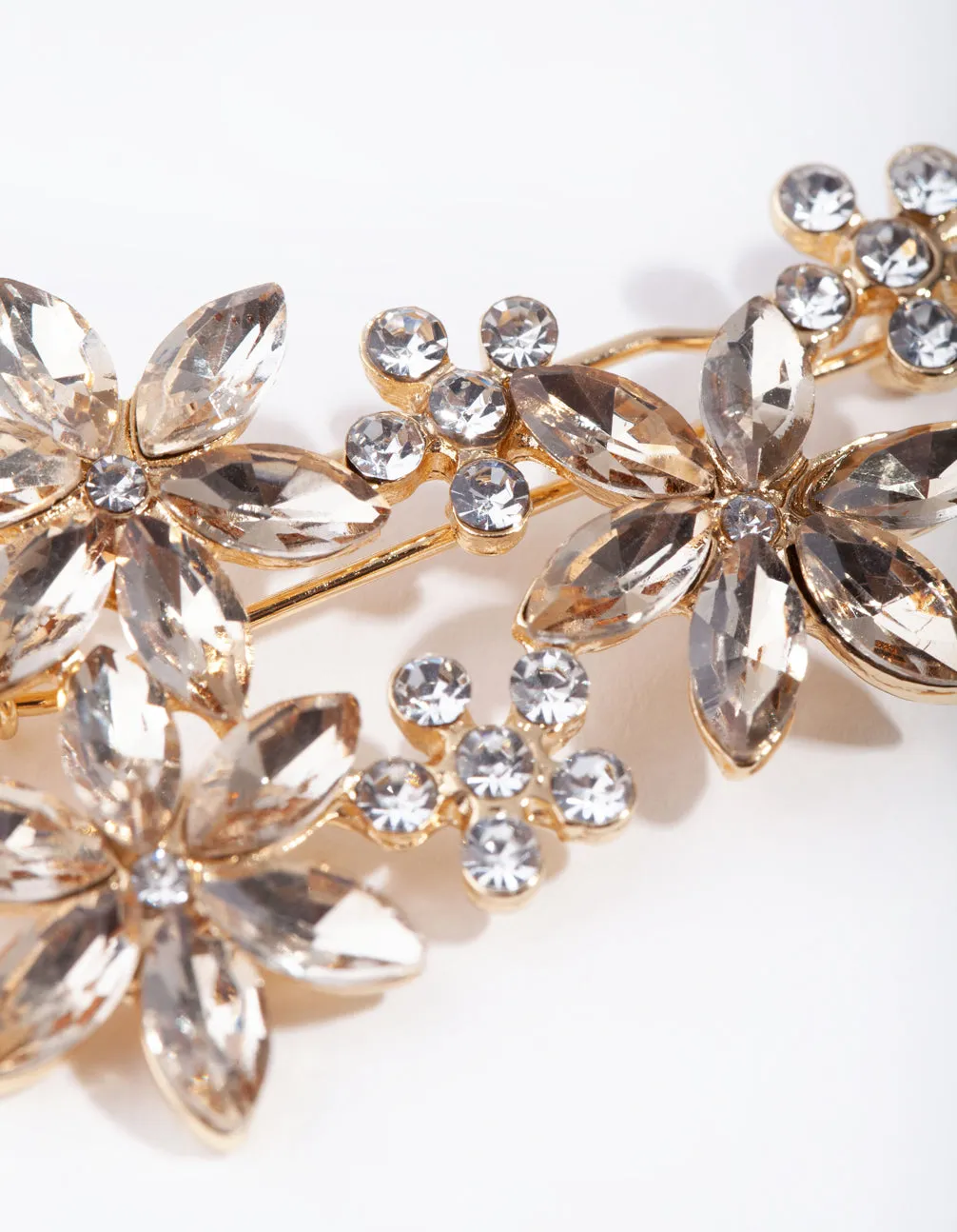 Gold Crystal Flower Clip