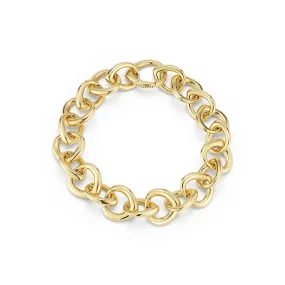 Gold Small Link Shield Bracelet