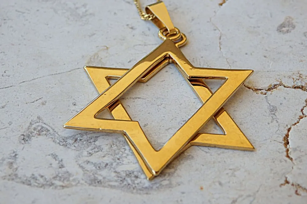 Gold Star of David Necklace