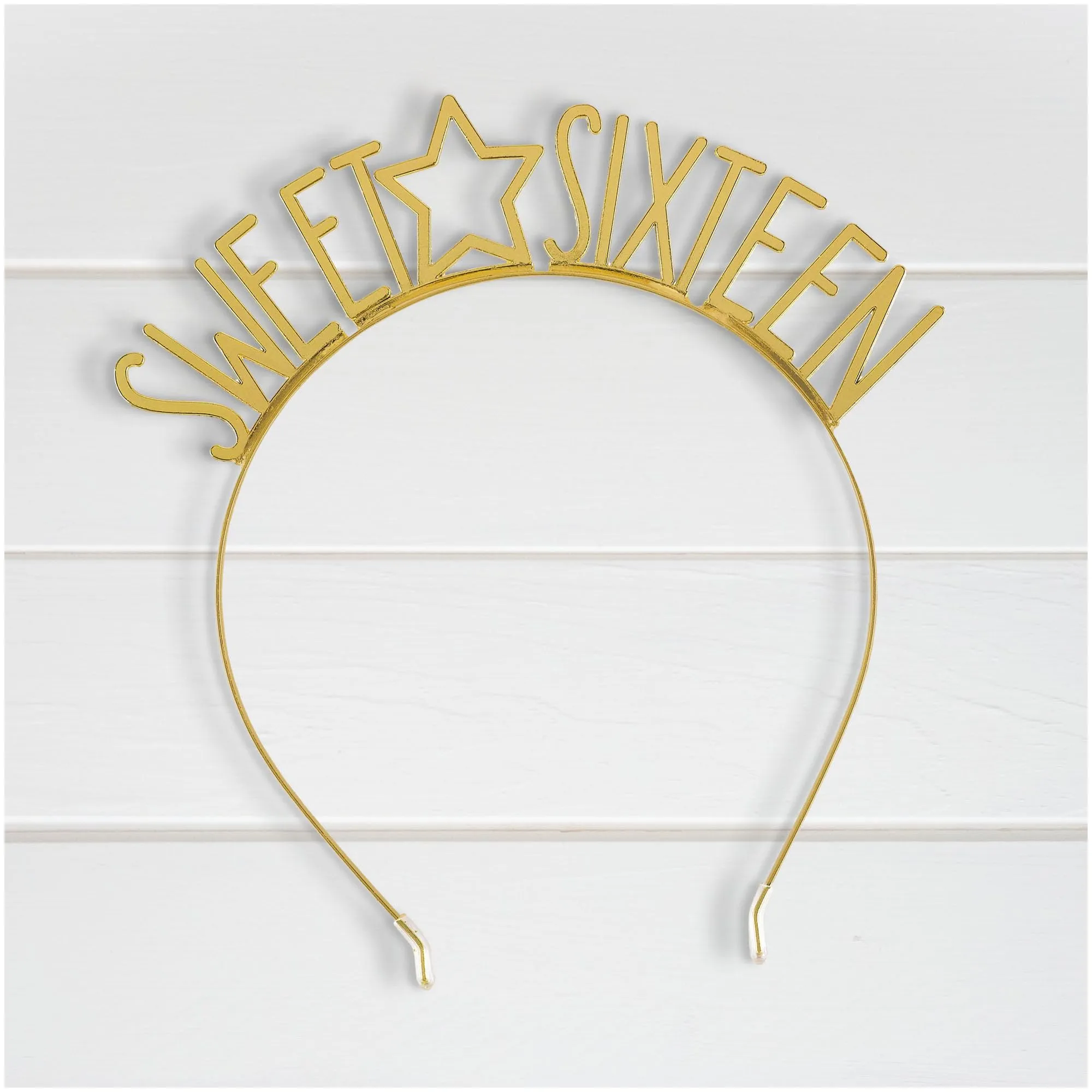 Gold Sweet Sixteen Star Metal Headband 16th Birthday Party Accessory