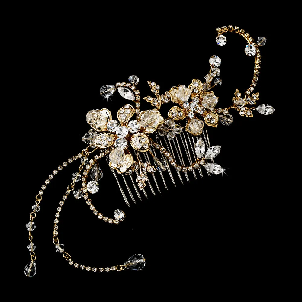 Gorgeous Swarovski Crystal Bridal Comb with Crystal Dangles