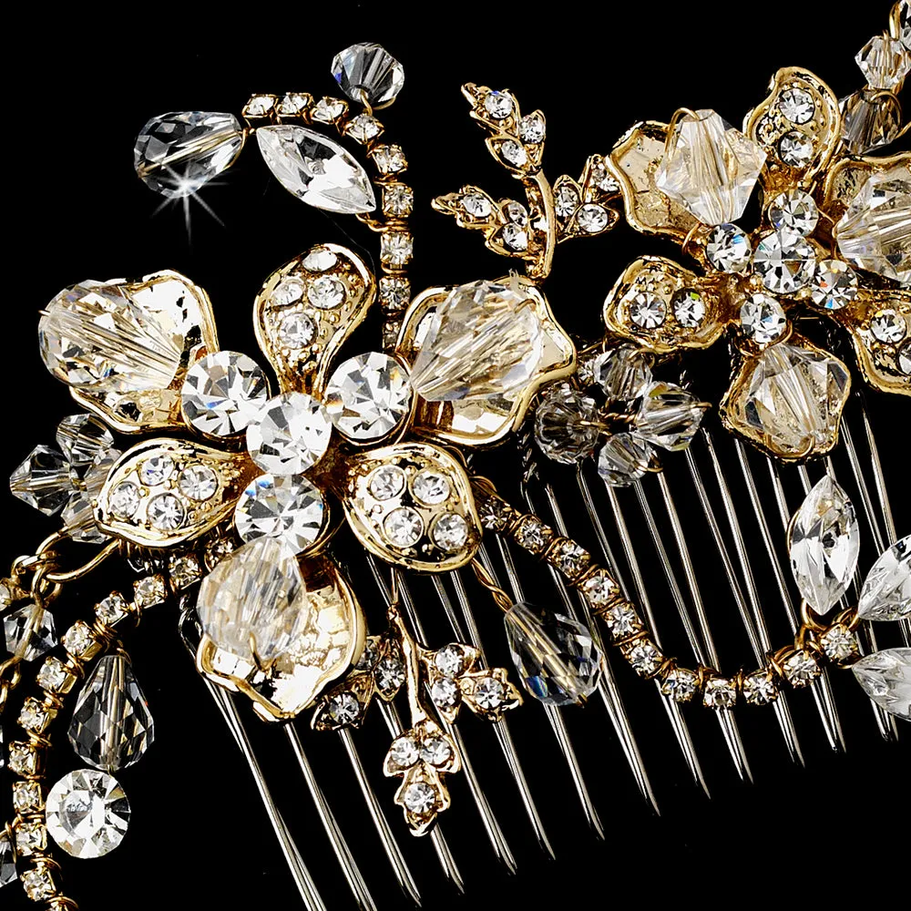 Gorgeous Swarovski Crystal Bridal Comb with Crystal Dangles