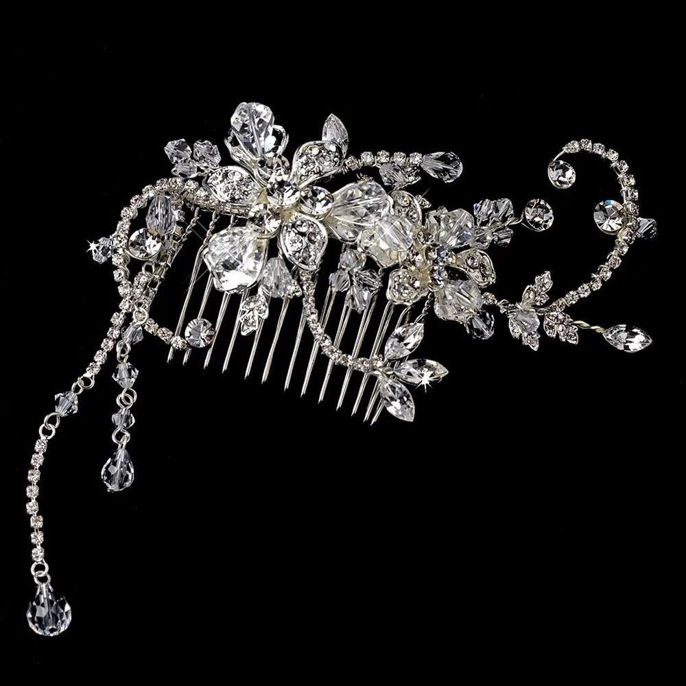 Gorgeous Swarovski Crystal Bridal Comb with Crystal Dangles