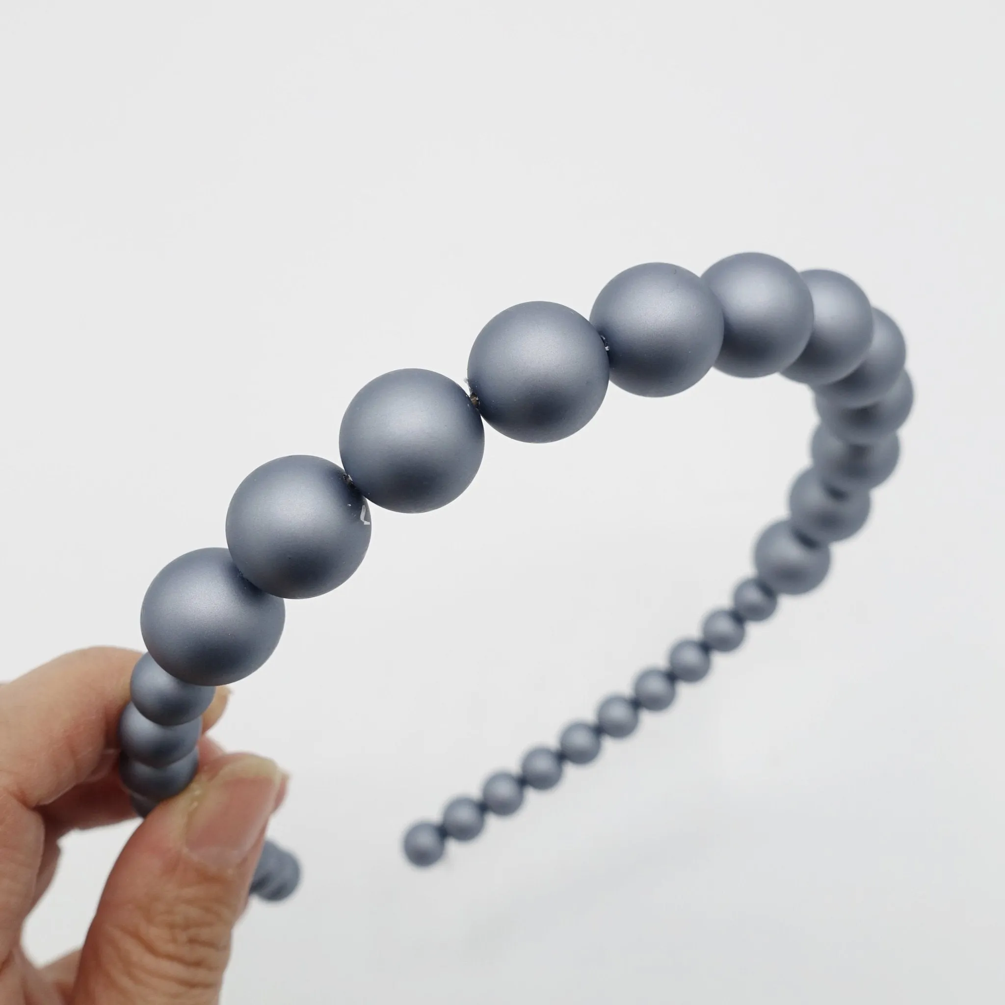 graduated pearl headband dyed non-glossy ball wire hairband women hair accessory