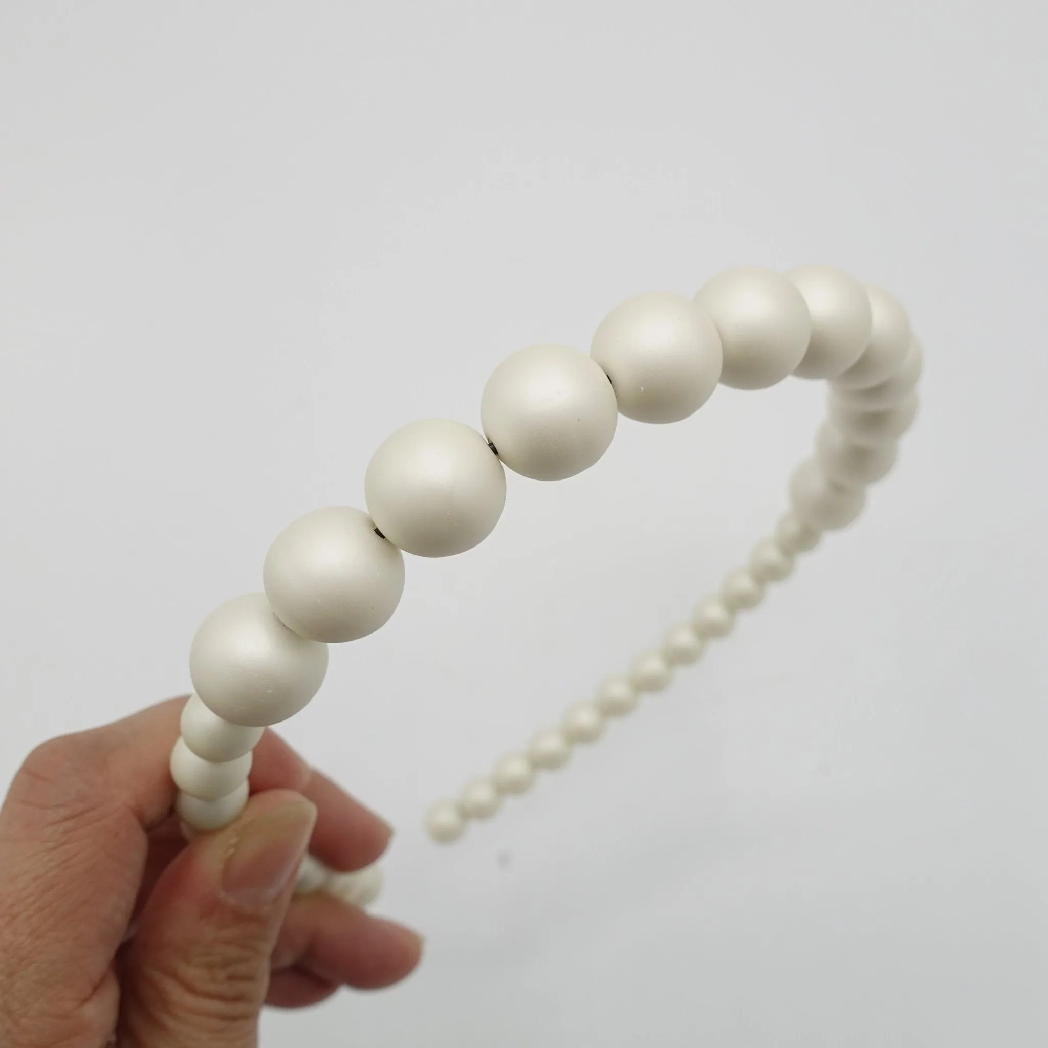 graduated pearl headband dyed non-glossy ball wire hairband women hair accessory