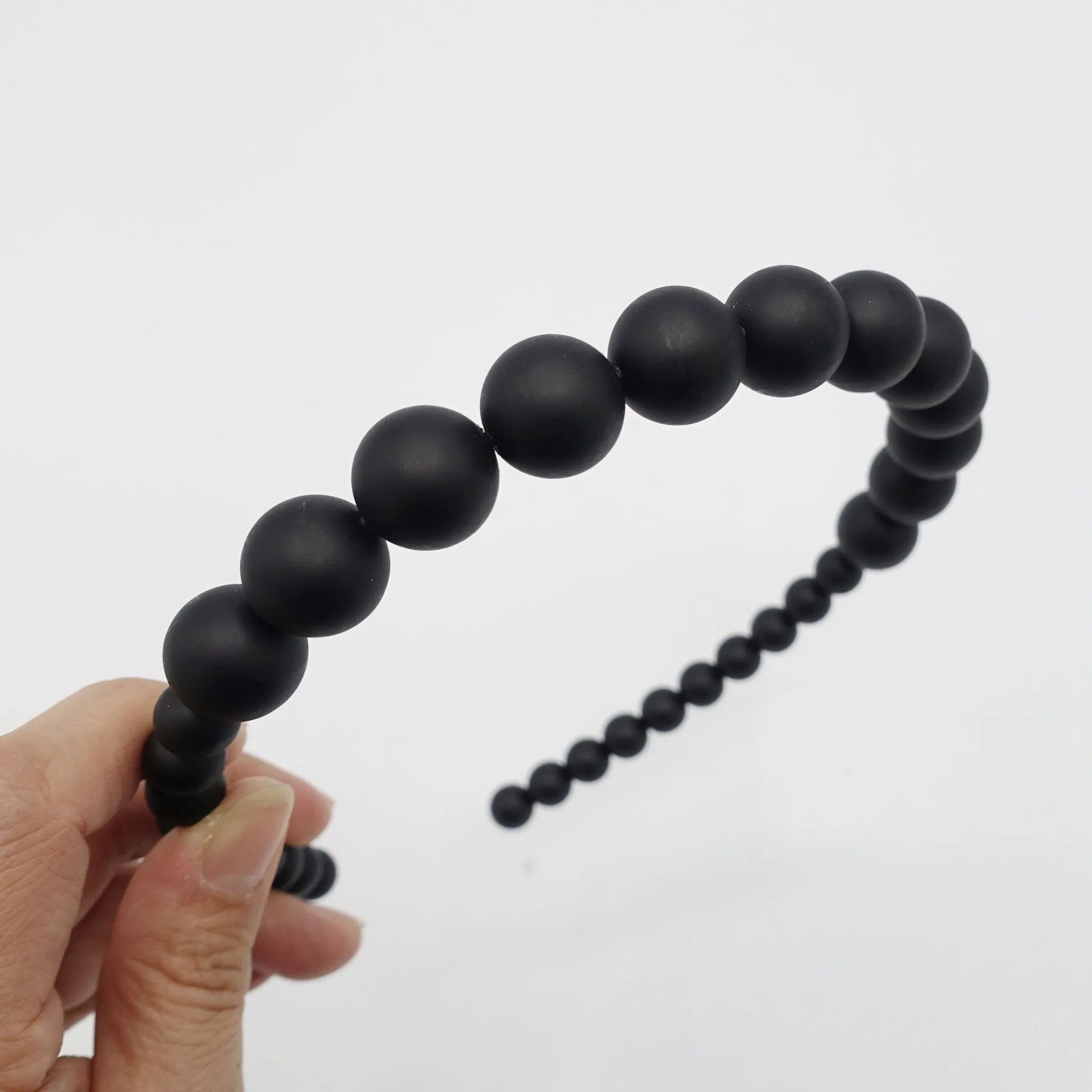 graduated pearl headband dyed non-glossy ball wire hairband women hair accessory