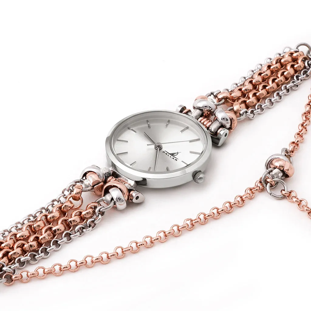 Grand Bubble Watch with Chain [Pink/White gold]