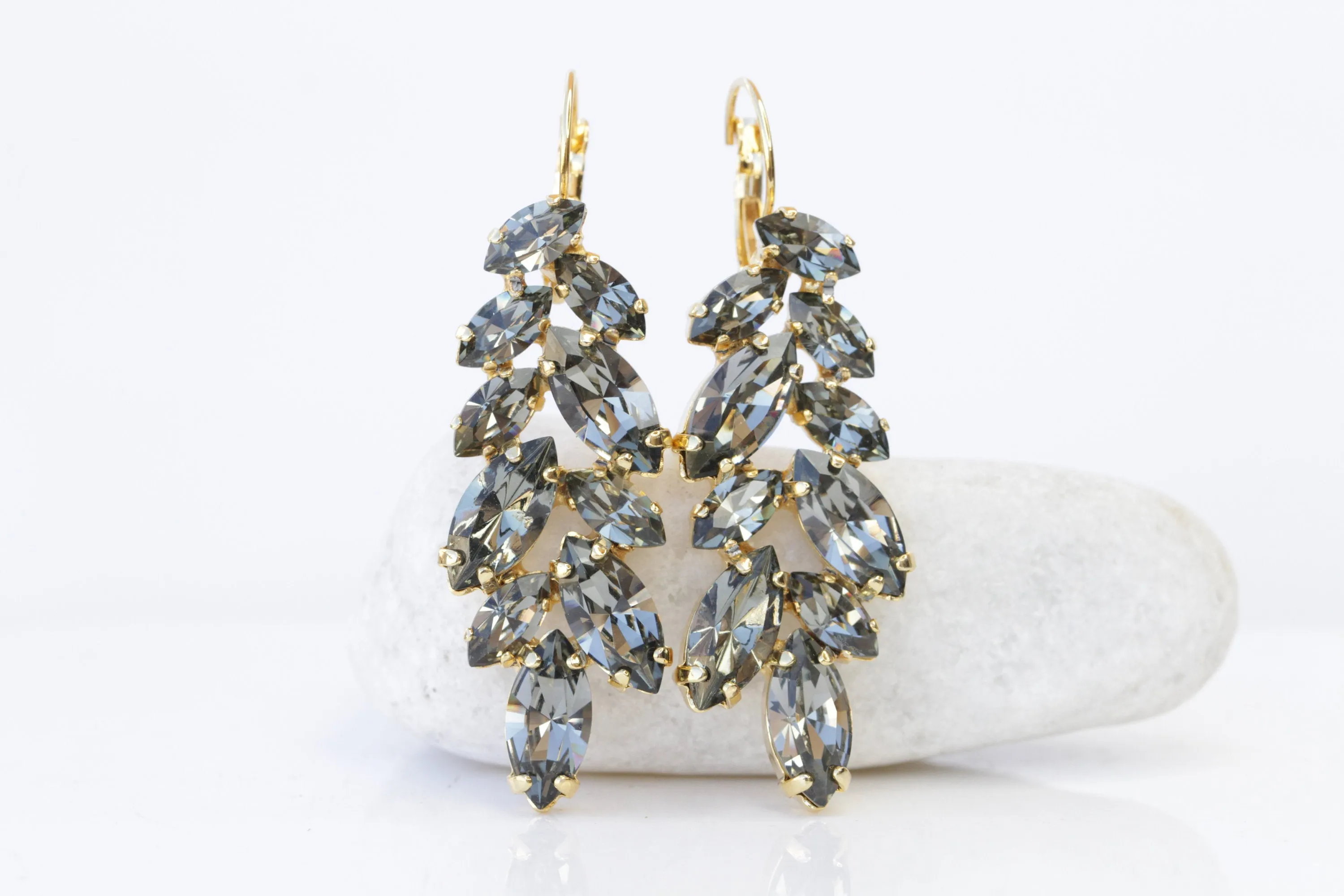 GRAY WEDDING EARRINGS