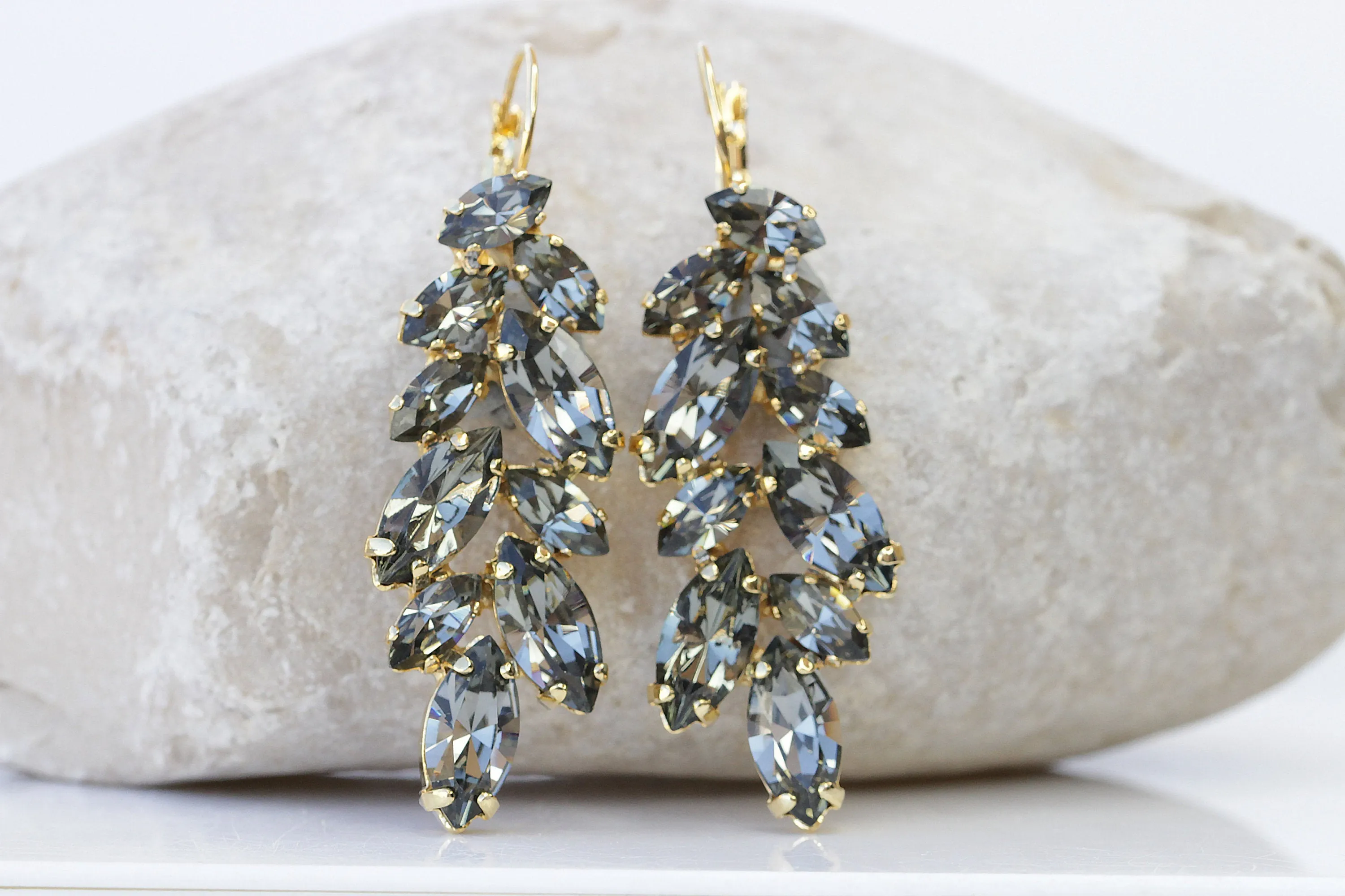 GRAY WEDDING EARRINGS