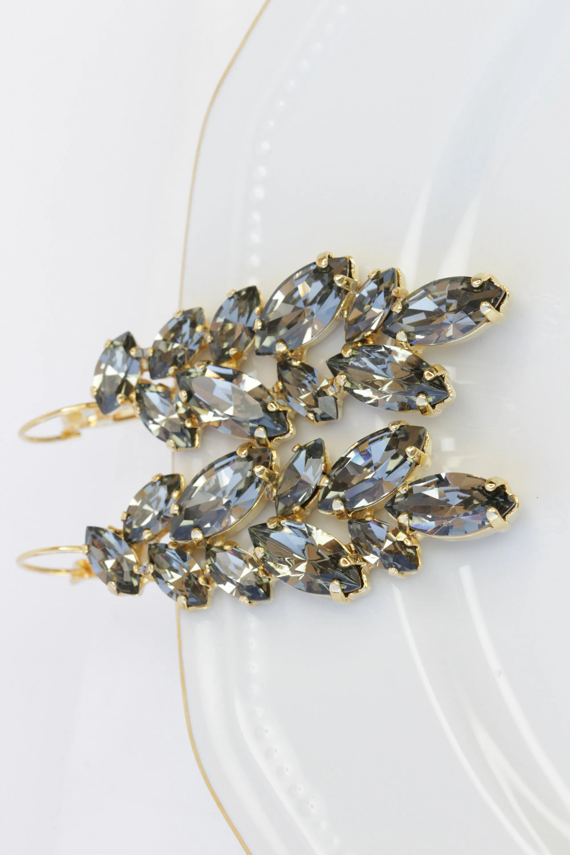 GRAY WEDDING EARRINGS