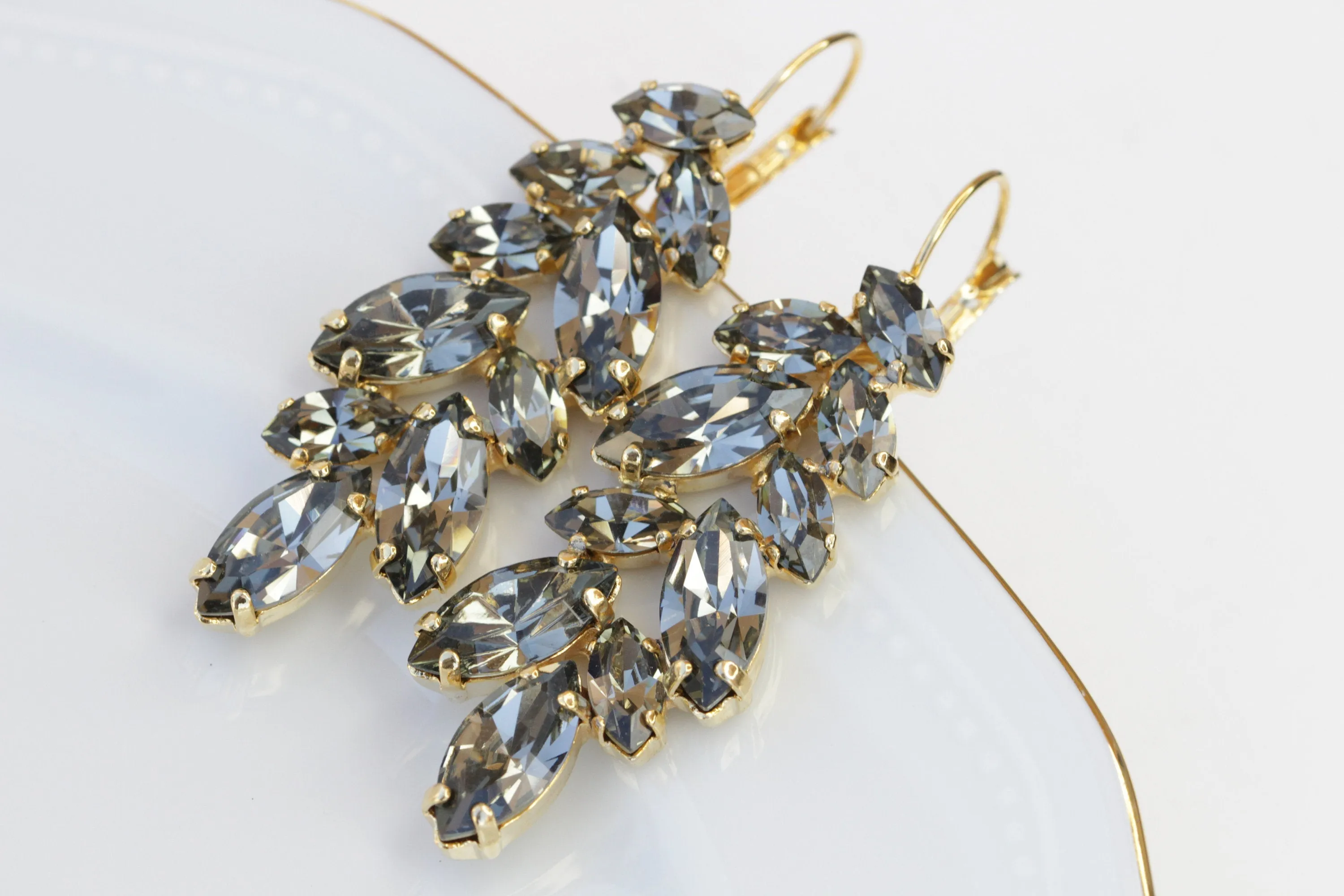 GRAY WEDDING EARRINGS