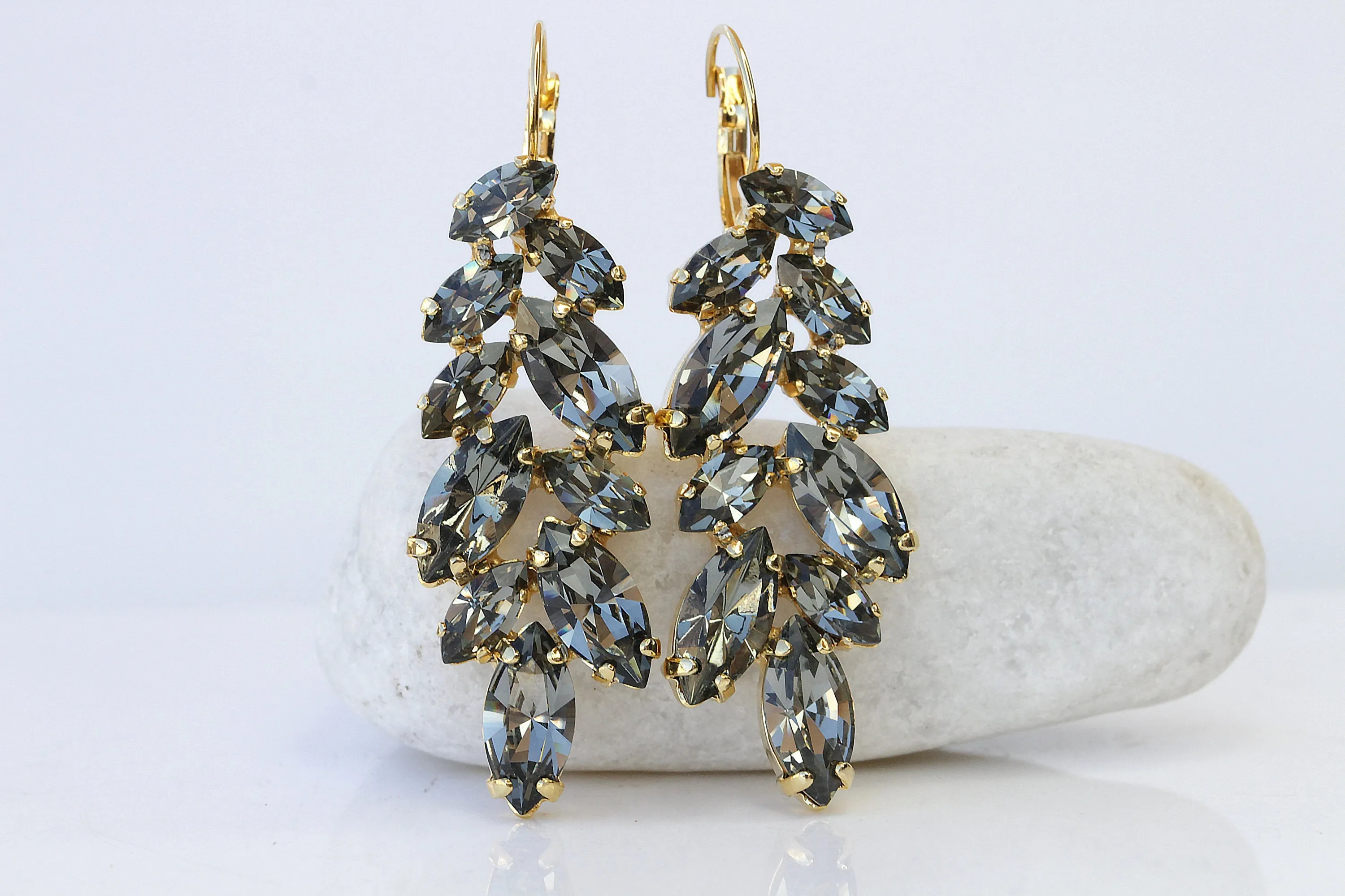 GRAY WEDDING EARRINGS