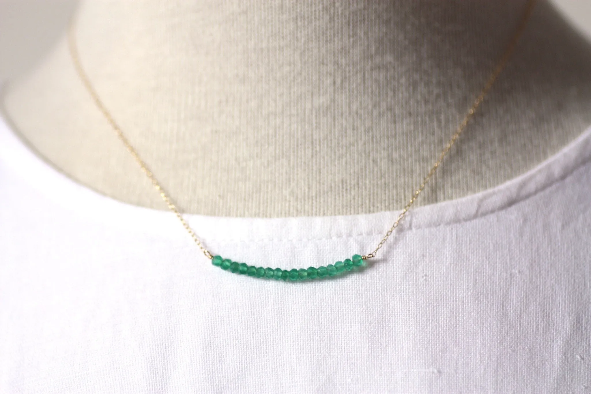 Green Onyx Bar Necklace