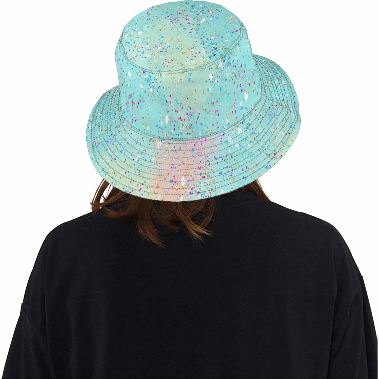 Green Splash  Unisex Summer Single-Layer Bucket Hat