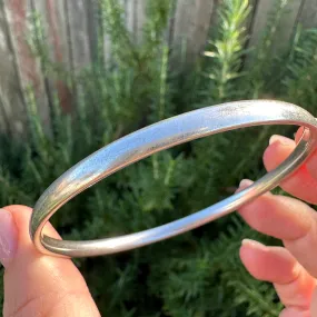 Half round 4.5mm Silver Bangle 64mm internal diameter, 20.1g