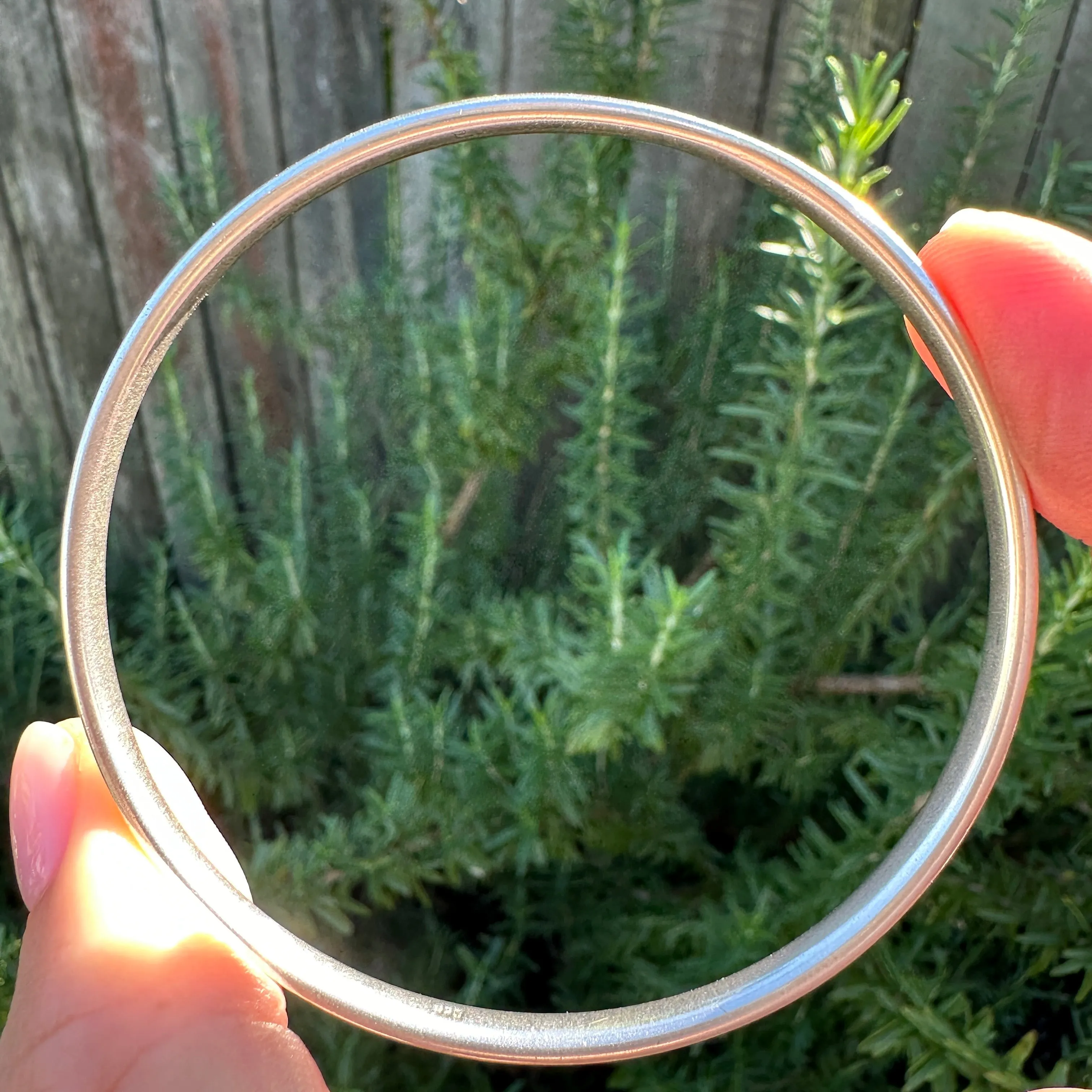 Half round 4.5mm Silver Bangle 64mm internal diameter, 20.1g