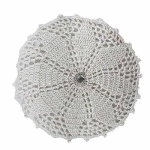 Hand Crochet Ladies Head Covers with Hidden Comb - White