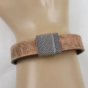 Handcrafted Men's Natural Brown Leather Bracelet