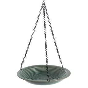 Hanging Circles Bird Bath, Jade Green