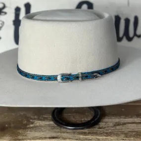 Hat Band | Horsehair 3 Strand w/ Buckle Brown/Turquoise