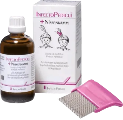 Head lice treatment  nit comb, INFECTOPEDICUL solution