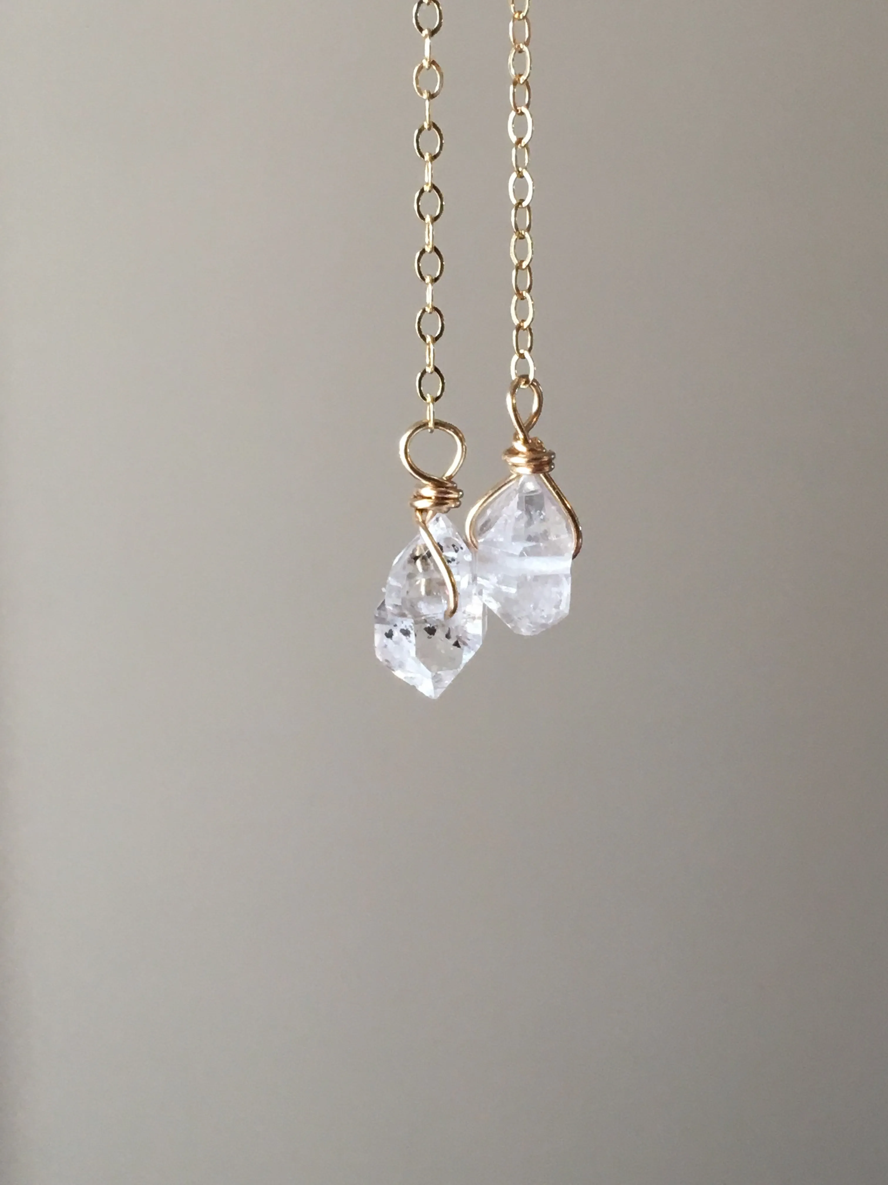 Herkimer diamond dangle drop earrings