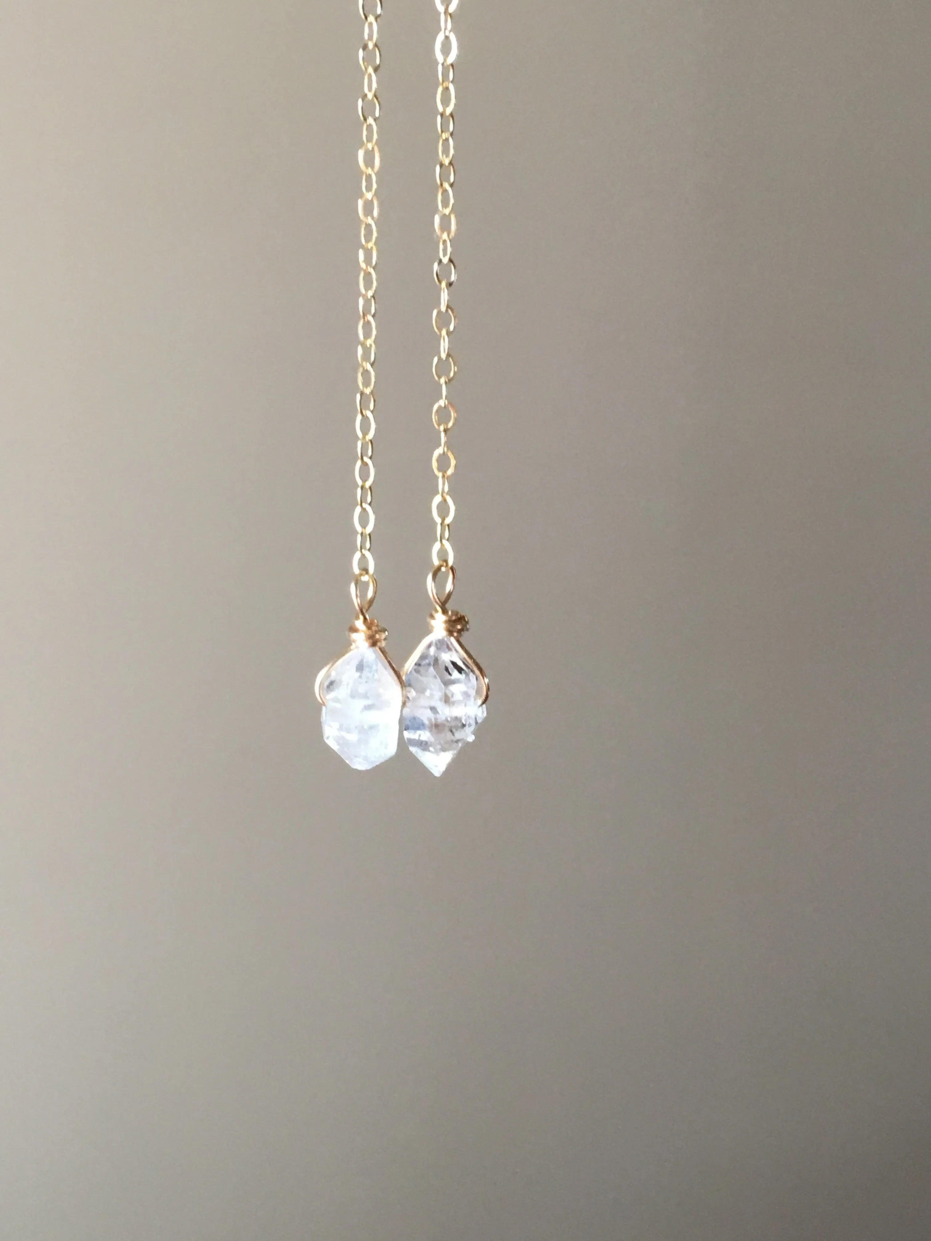 Herkimer diamond dangle drop earrings