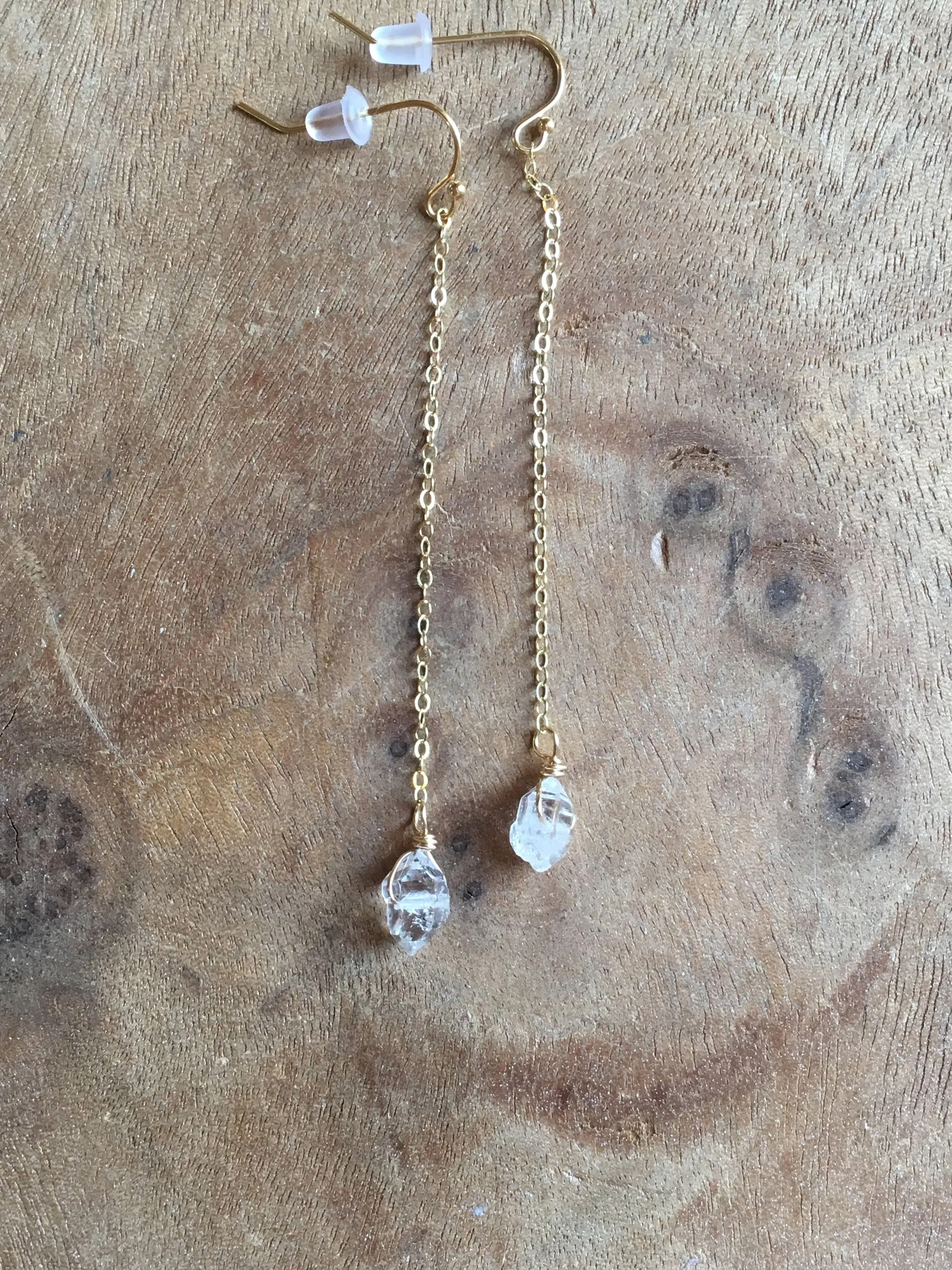 Herkimer diamond dangle drop earrings