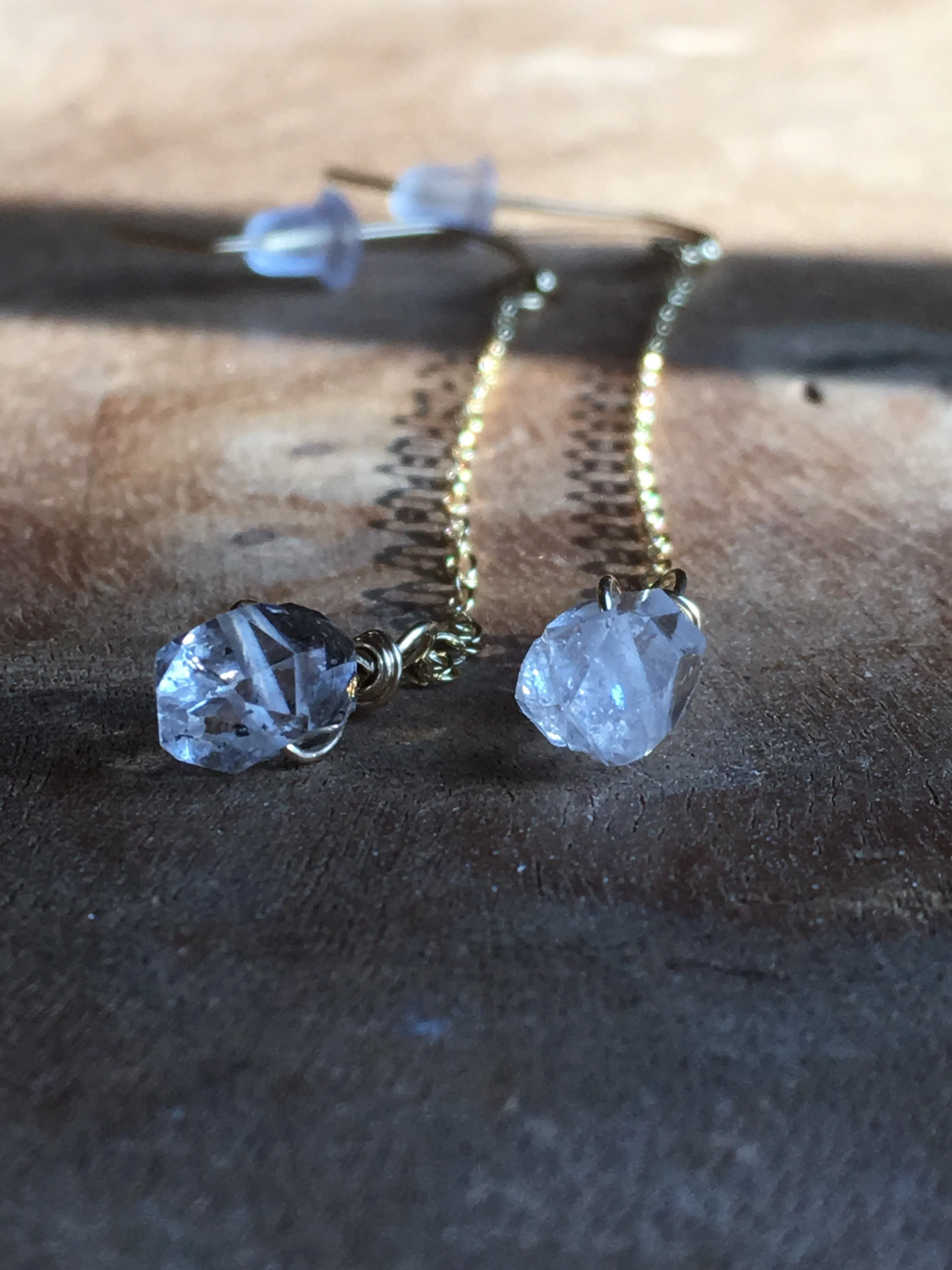 Herkimer diamond dangle drop earrings