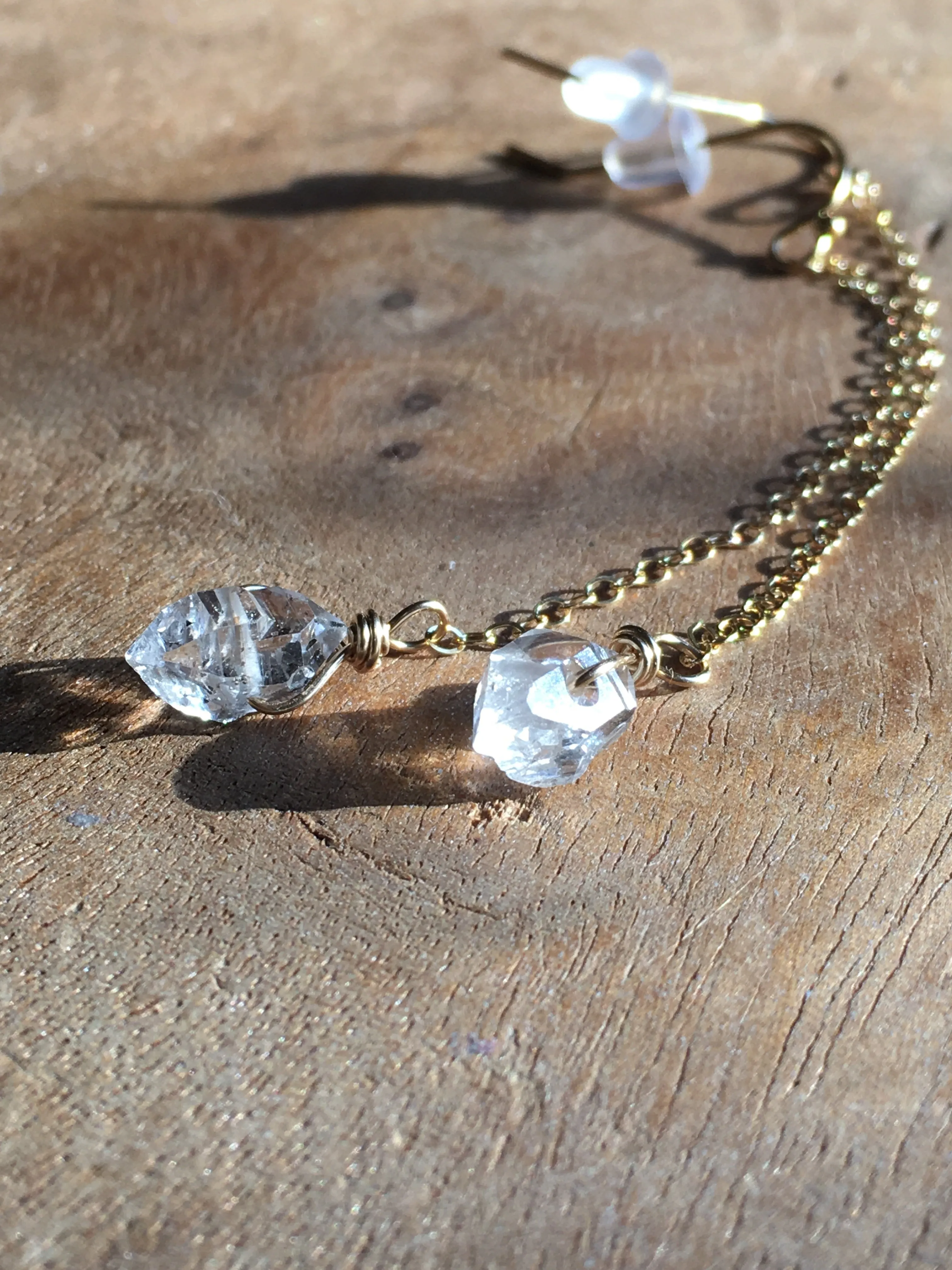 Herkimer diamond dangle drop earrings