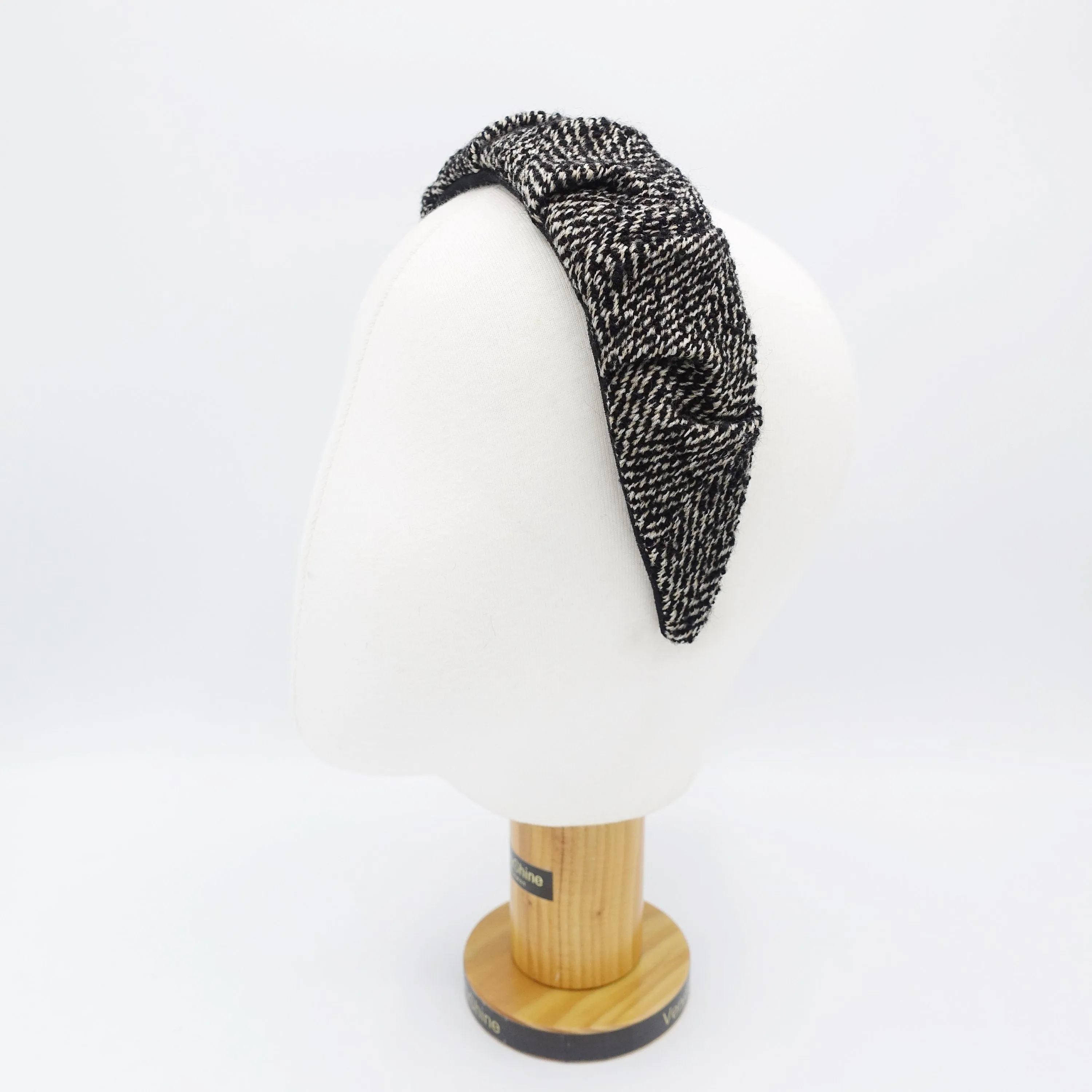 herringbone headband pleats hairband woolen Fall Winter stylish hair accessory for women