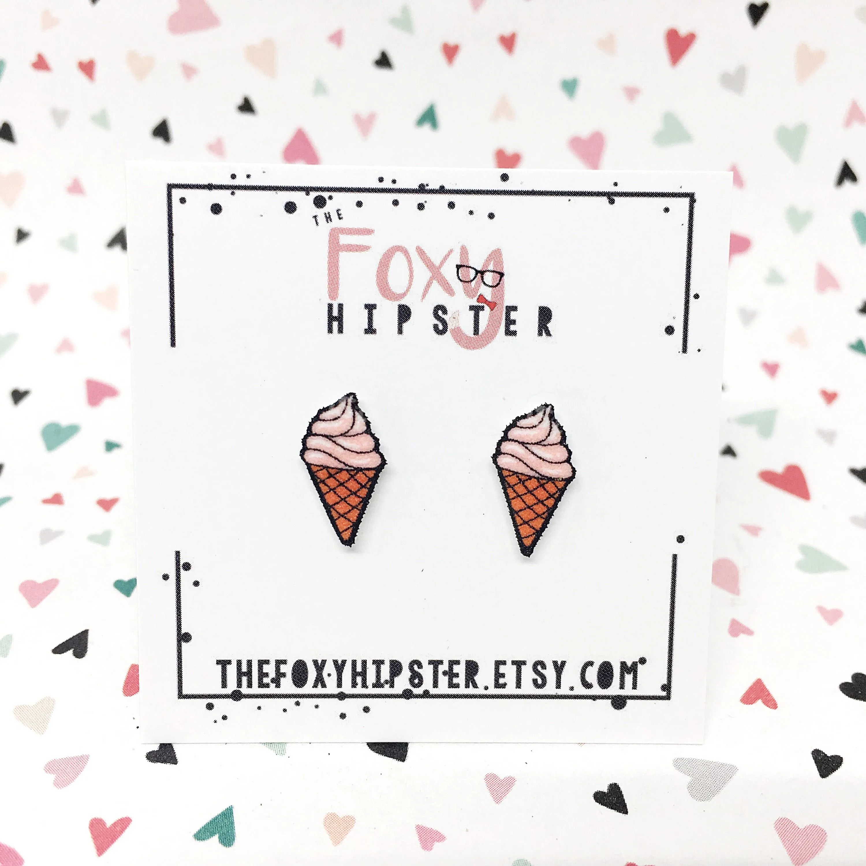 Ice Cream Cone  stud Earrings