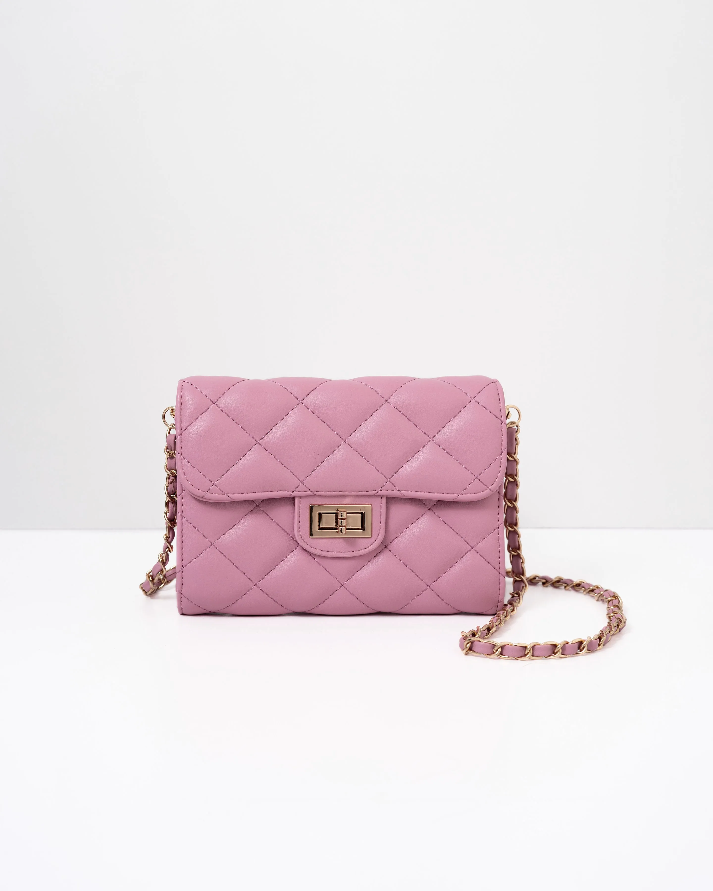 Impulse Quilted Faux Leather Crossbody Clutch