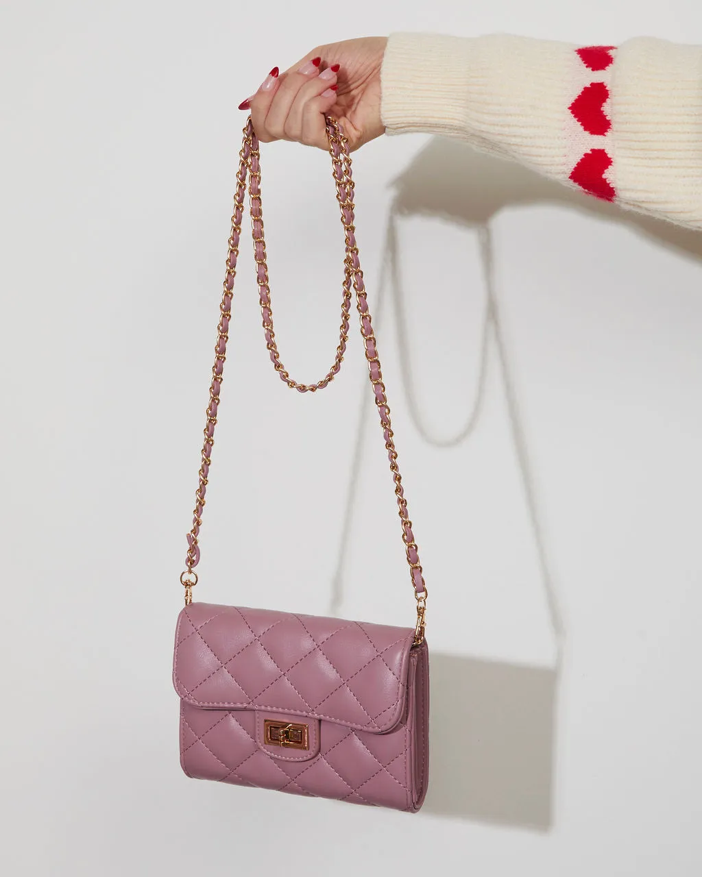 Impulse Quilted Faux Leather Crossbody Clutch