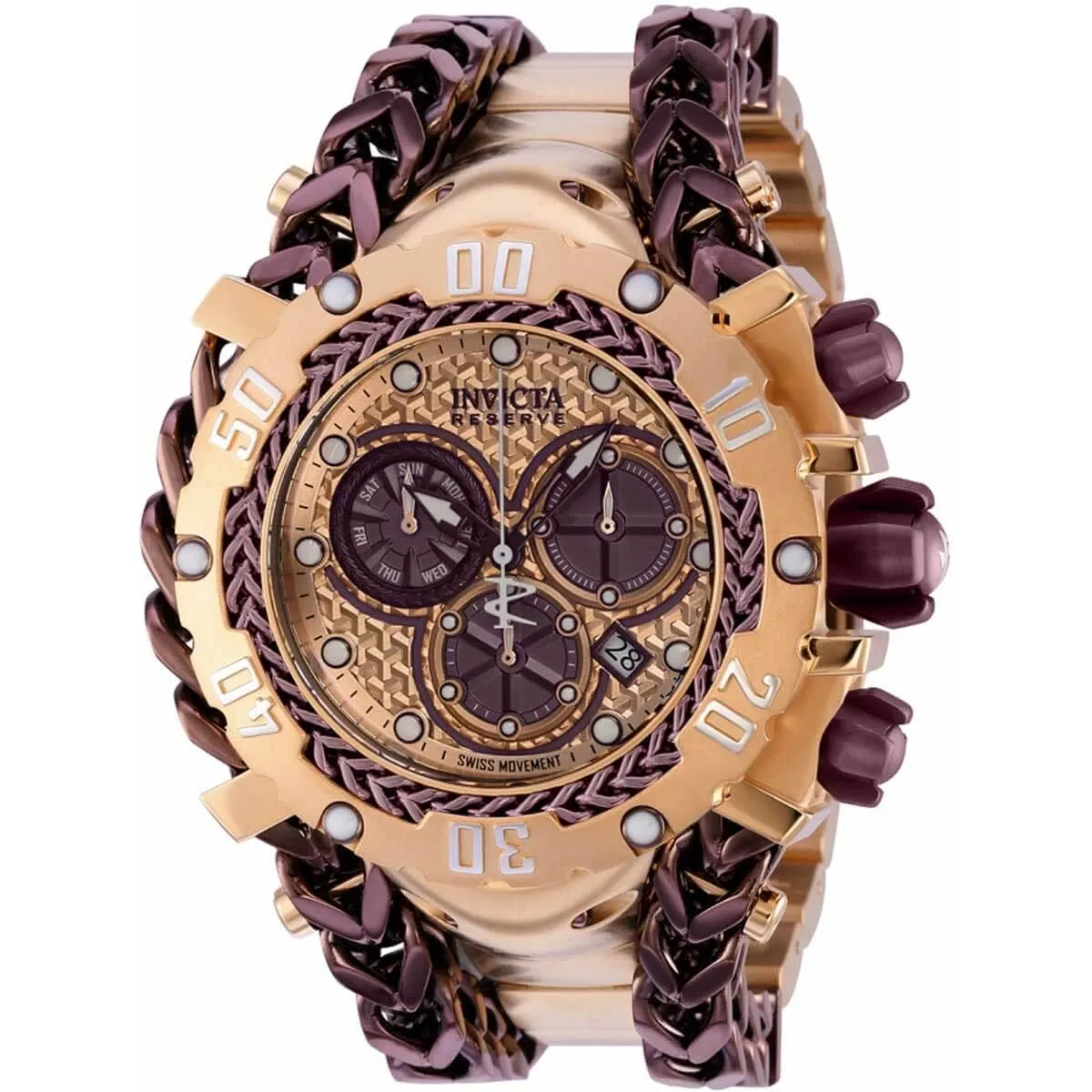 Invicta Men's Chrono Watch - Reserve Gladiator Brown and Rose Gold Bracelet | 36620