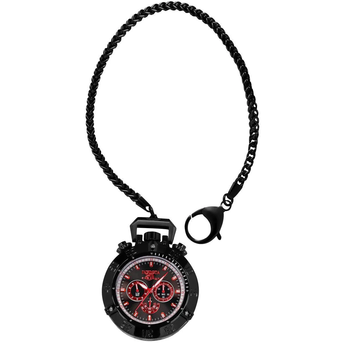 Invicta Men's Chronograph Pocket Watch - Subaqua Noma III Black SS Chain | 34690