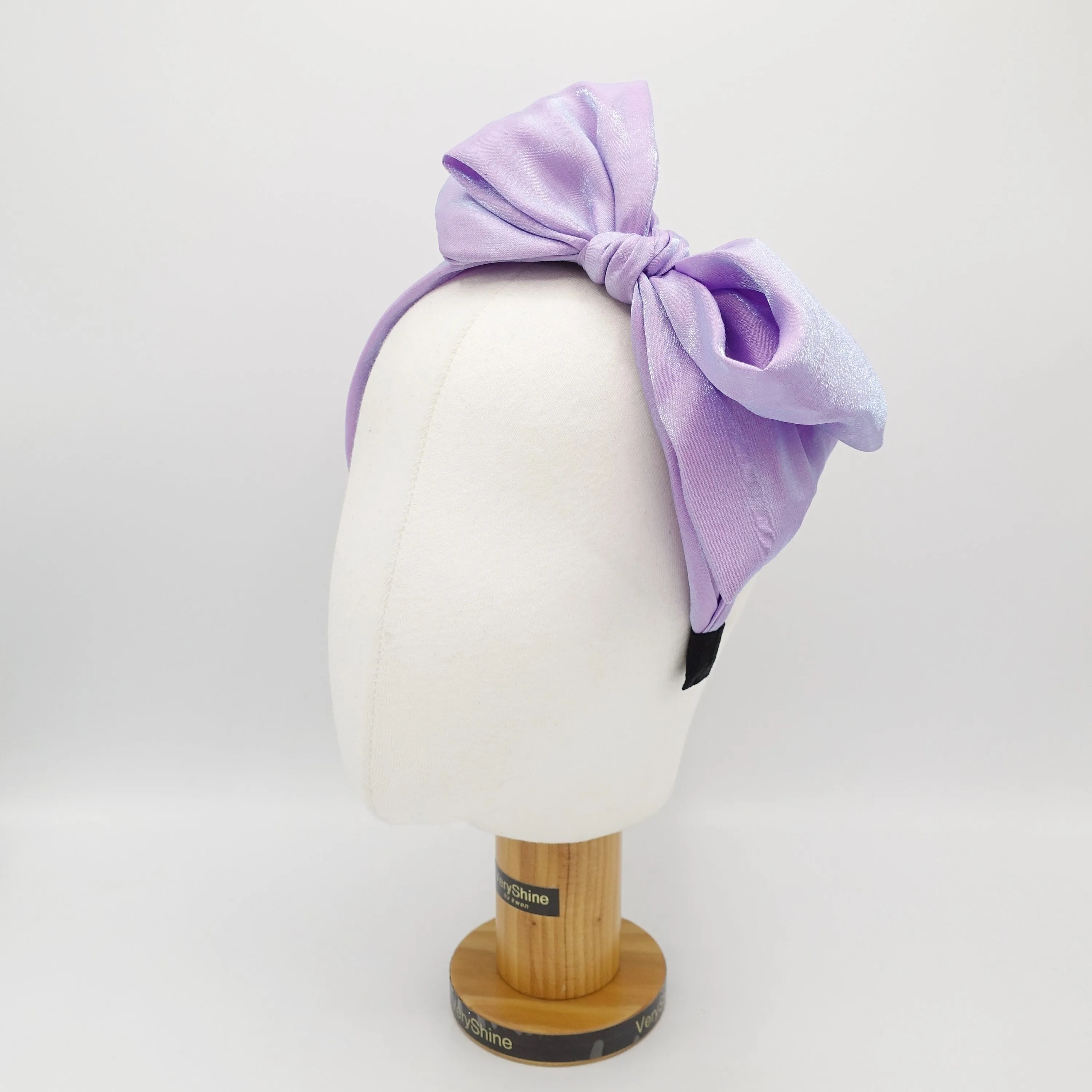 iridescent fabric  bow knot headband  pretty color hairband for women