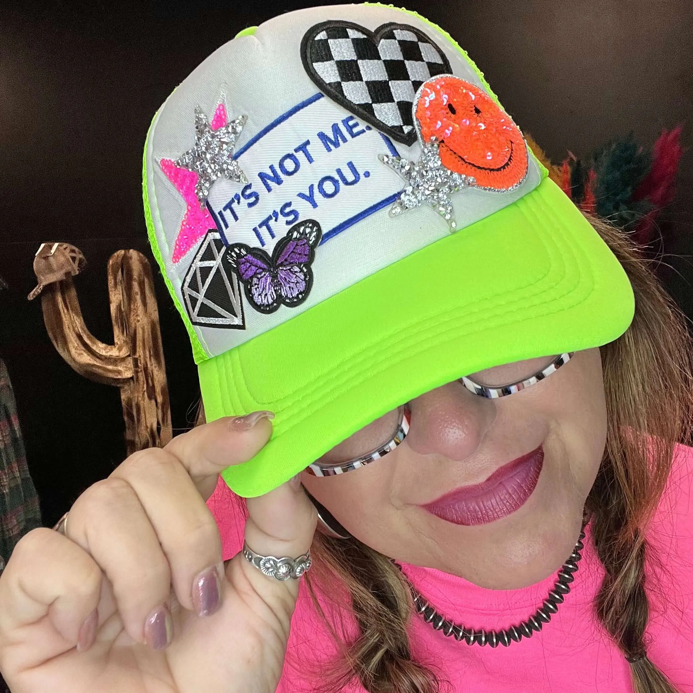 It's Not Me It's You Neon Custom Trucker Hat