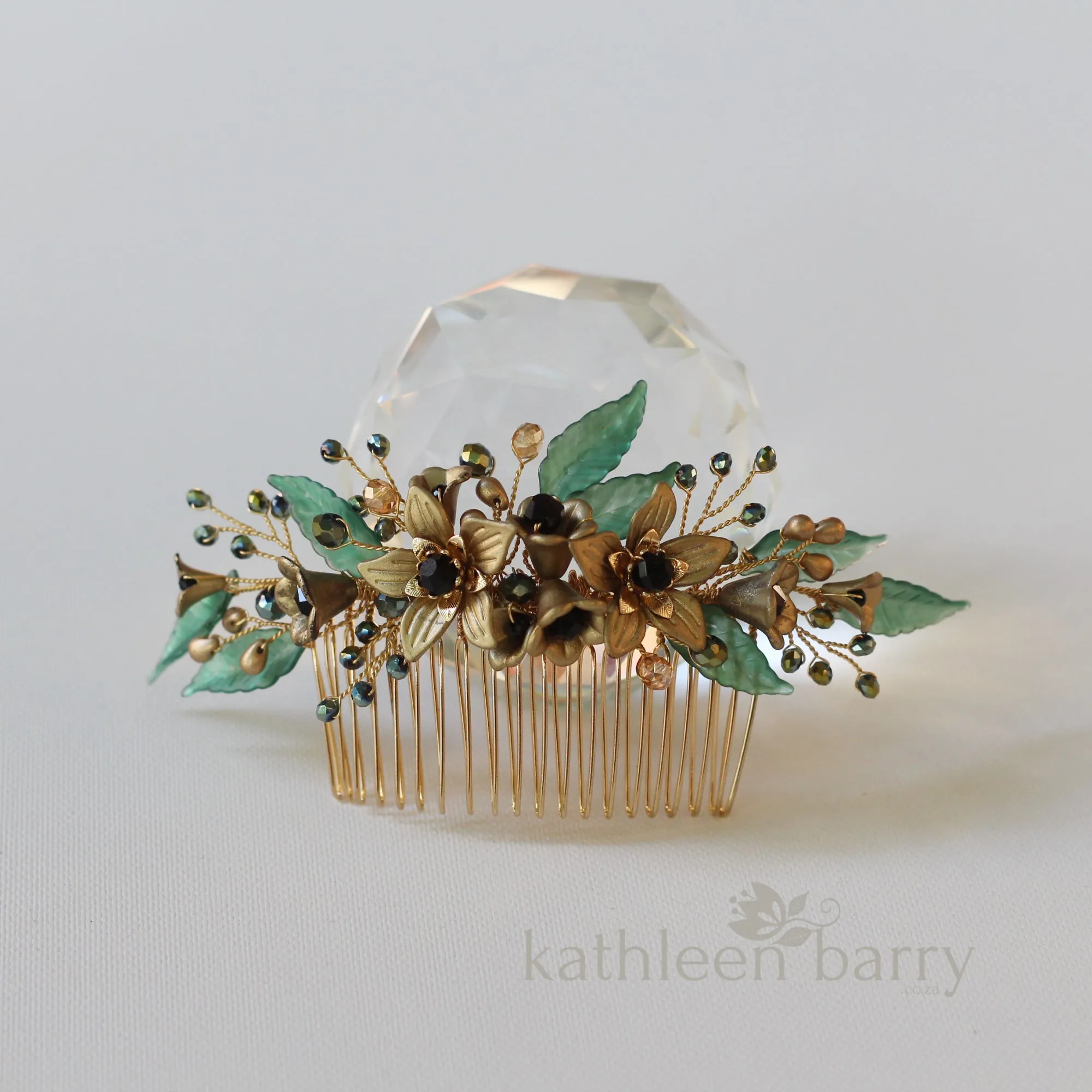 Jacqueline foliage and floral hair comb - Color options available