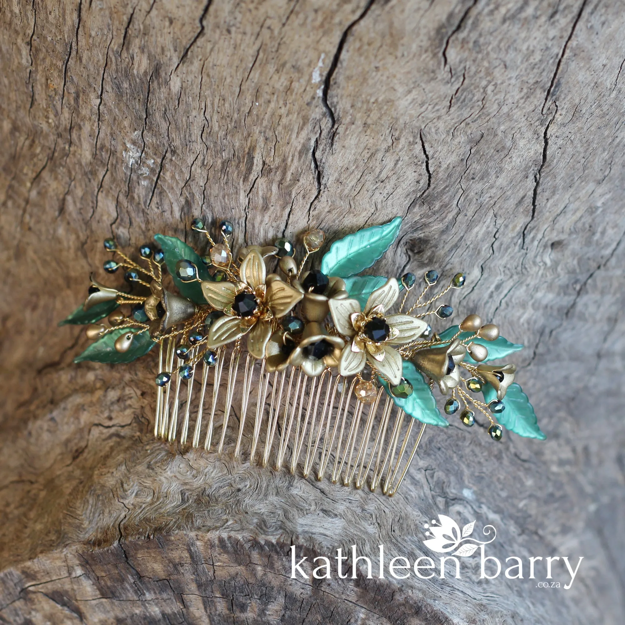 Jacqueline foliage and floral hair comb - Color options available