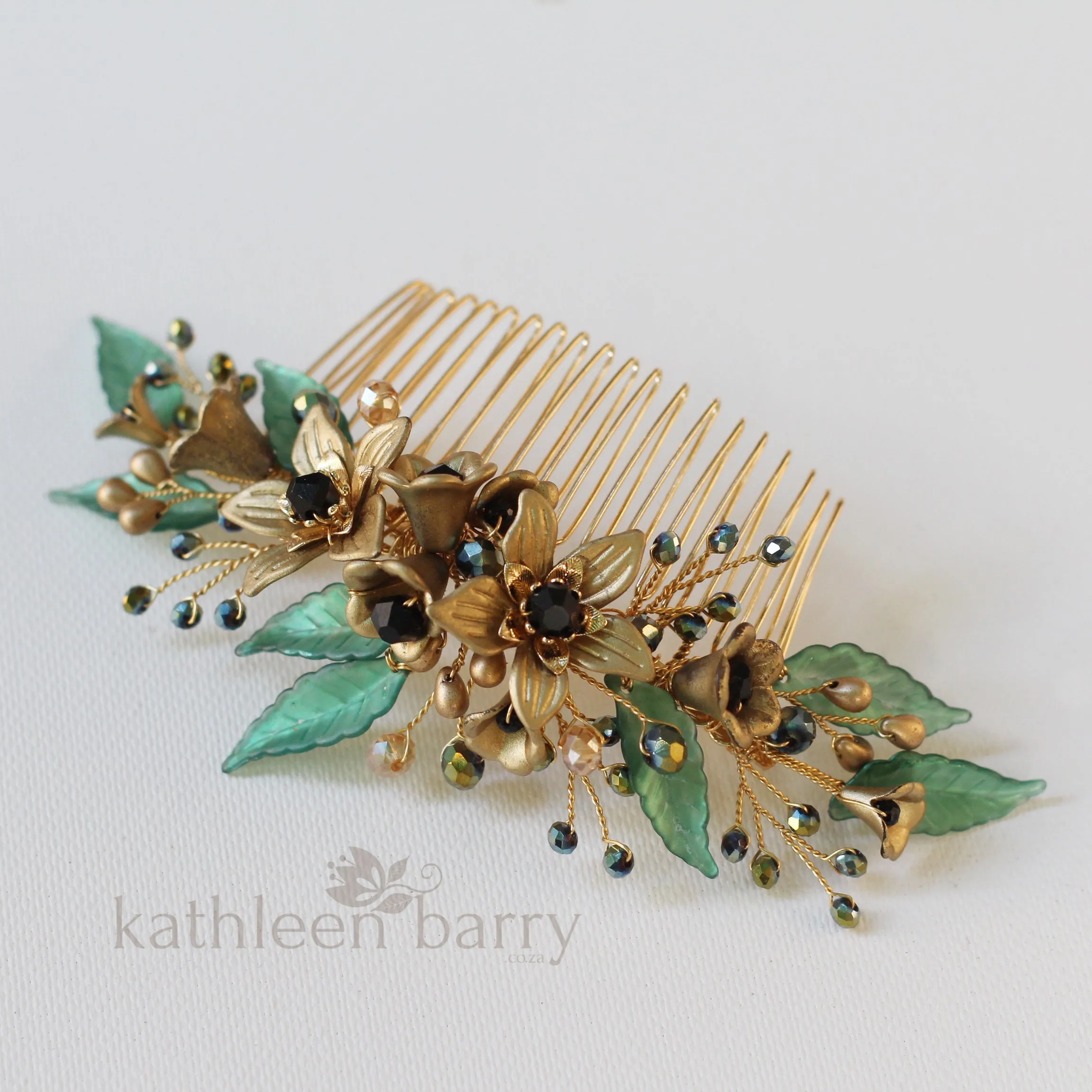 Jacqueline foliage and floral hair comb - Color options available