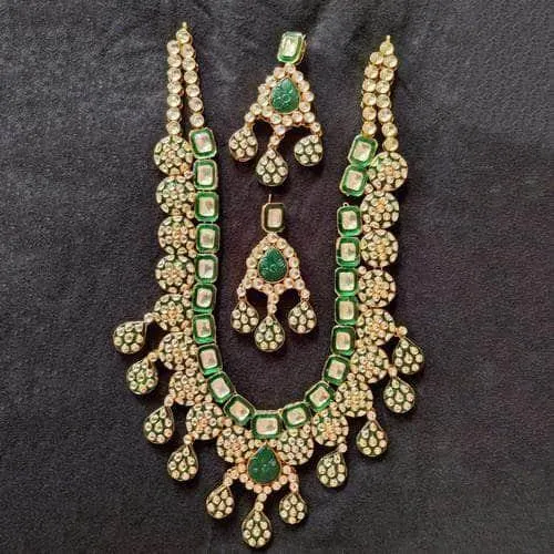 Jadau Meena Drop Necklace Set