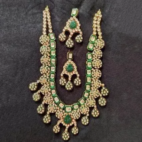 Jadau Meena Drop Necklace Set