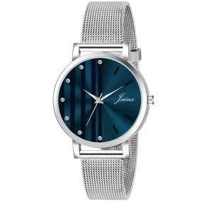 Jainx JW688 Blue Dial Steel Mesh Chain Analog Watch - For Women