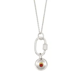 January Birthstone Carabiner Necklace - Garnet