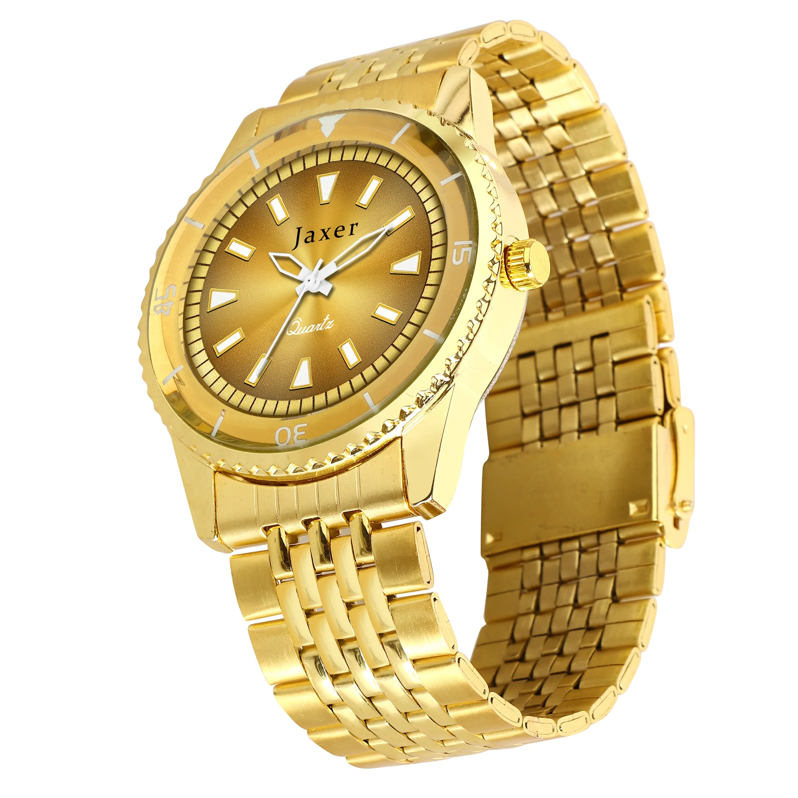 Jaxer Golden Dial Steel Chain Analog Wrist Watch for Men - JXRM2192