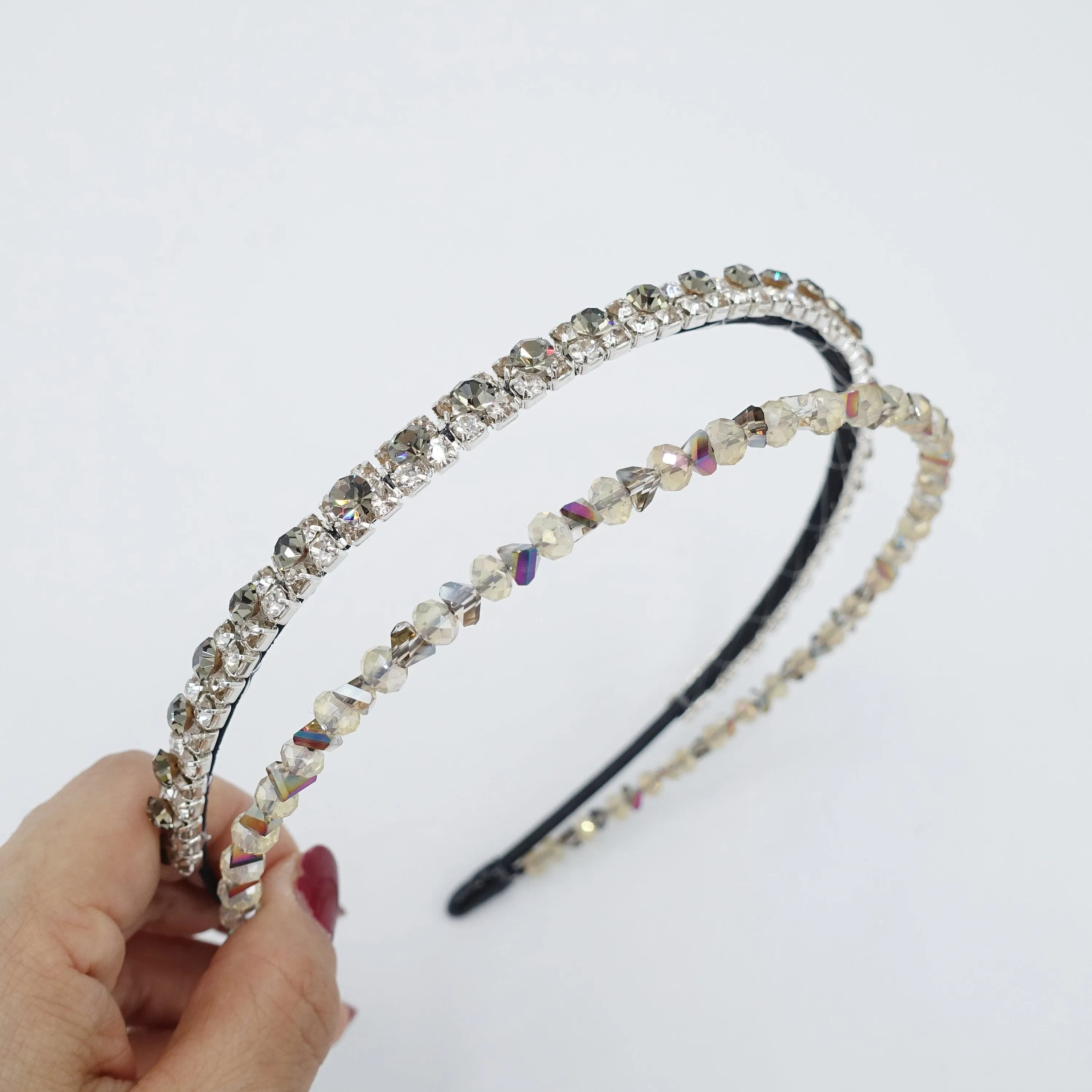 jeweled double headband rhinestone crystal embellished hairband women hair accessory