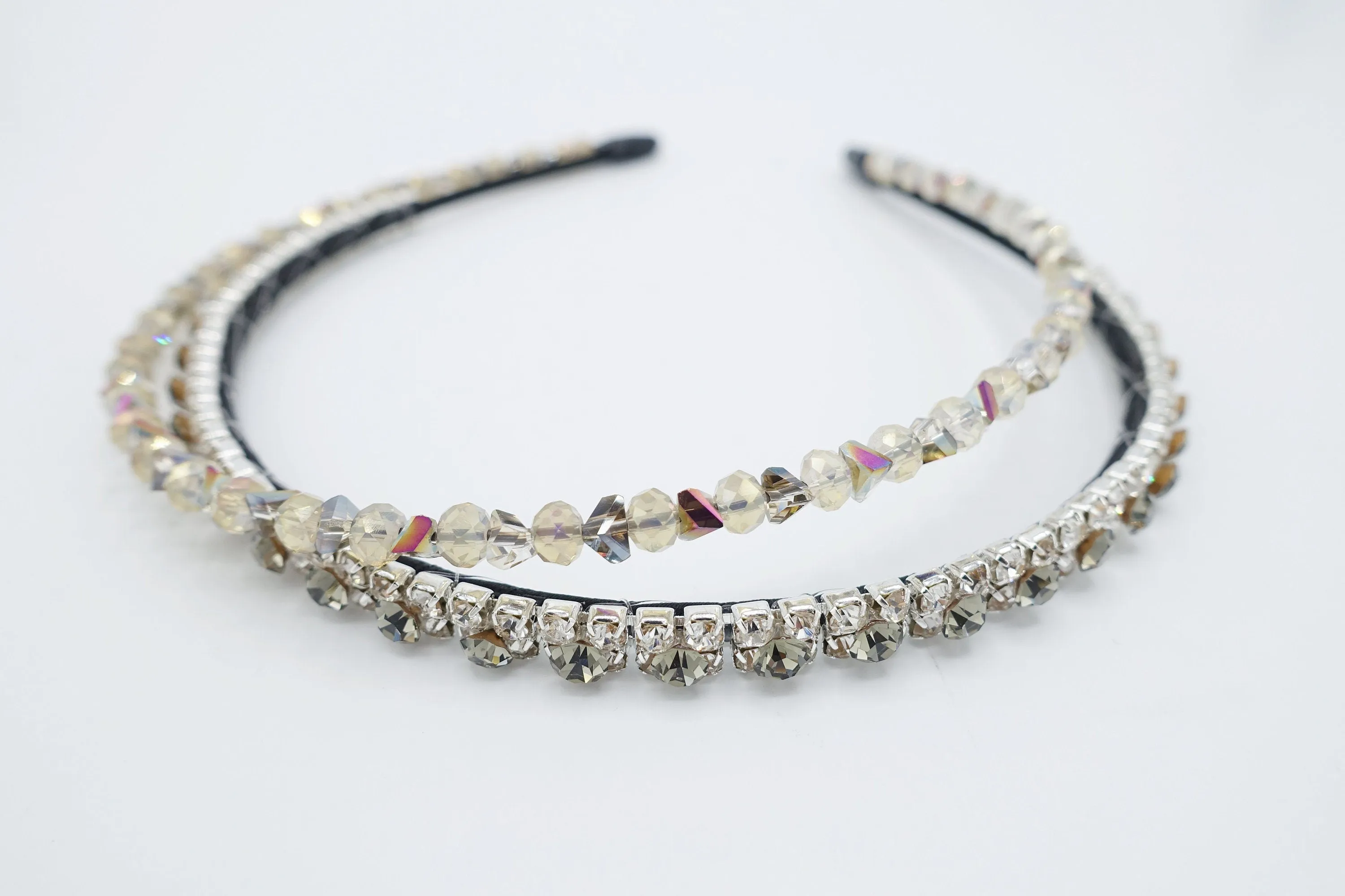 jeweled double headband rhinestone crystal embellished hairband women hair accessory